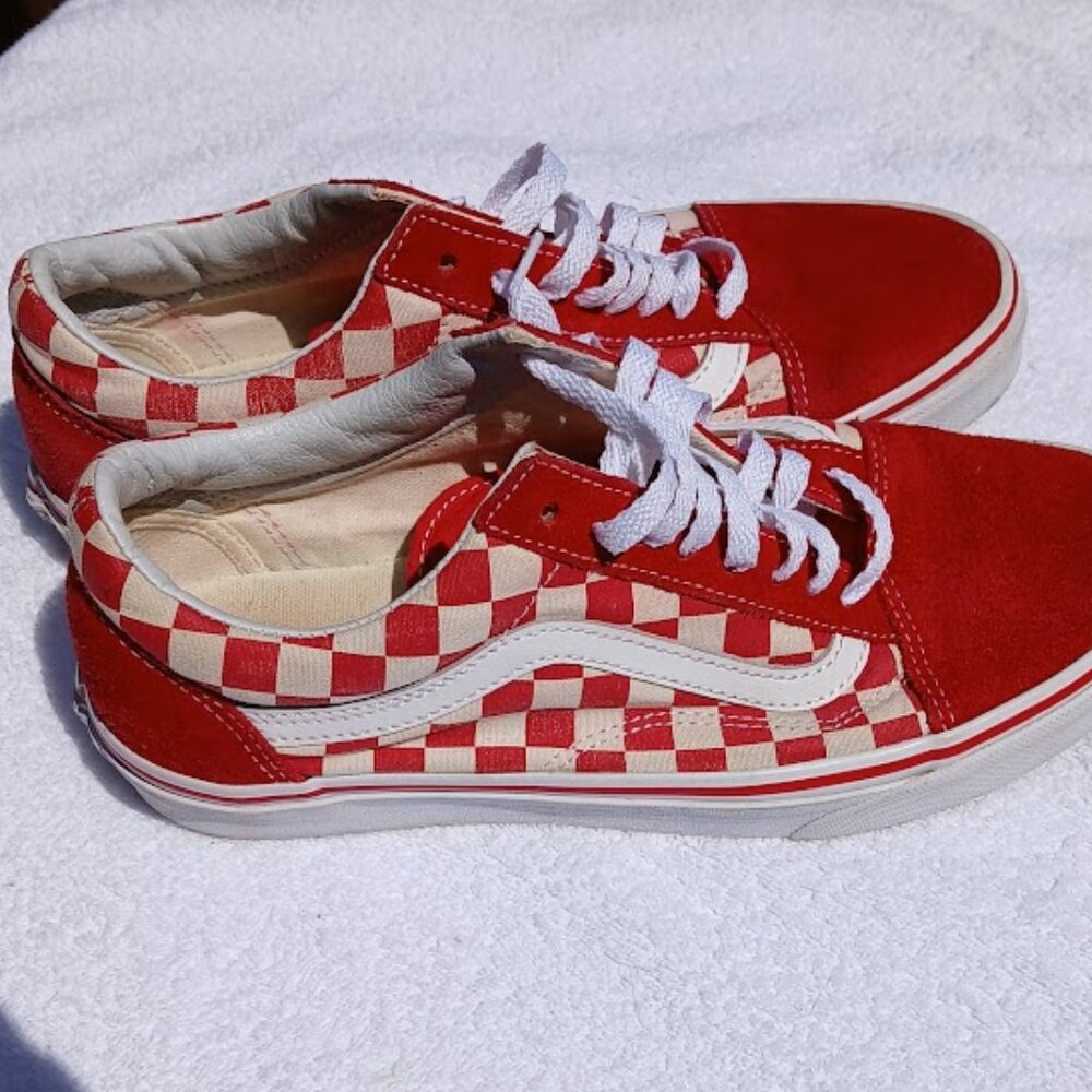 Vans Unisex Stackform Red White Checkerboard Plat… - image 2